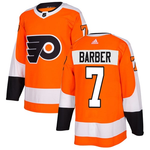 Adidas Flyers #7 Bill Barber Orange Home Authentic Stitched NHL Jersey